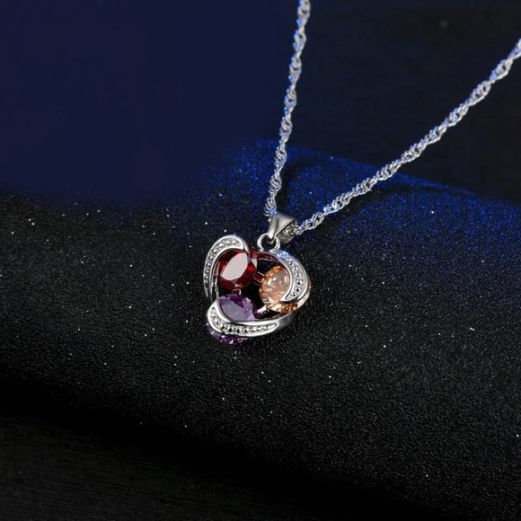 Flower Multi Necklace Pendant Earrings 925 Sterling Silver Set Gift - Picture 4 of 7